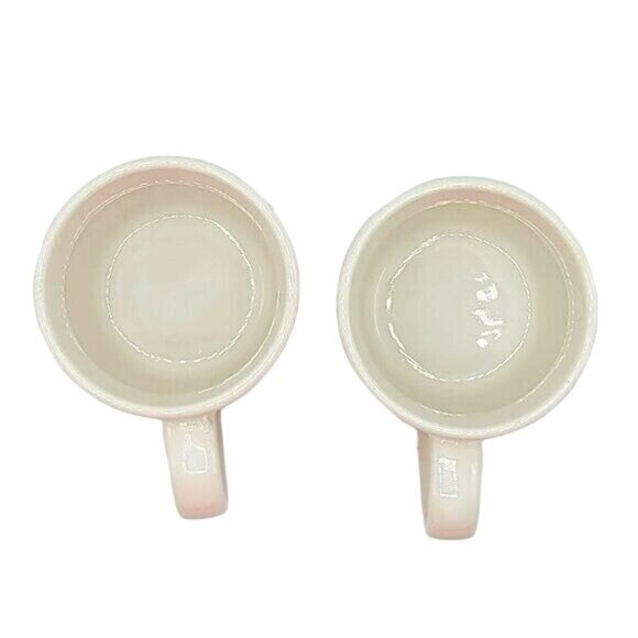 Starbucks Holiday Mugs Red Gold 11oz Snowflake Floral Poinsettia Winter Set of 2 - Picture 10 of 12